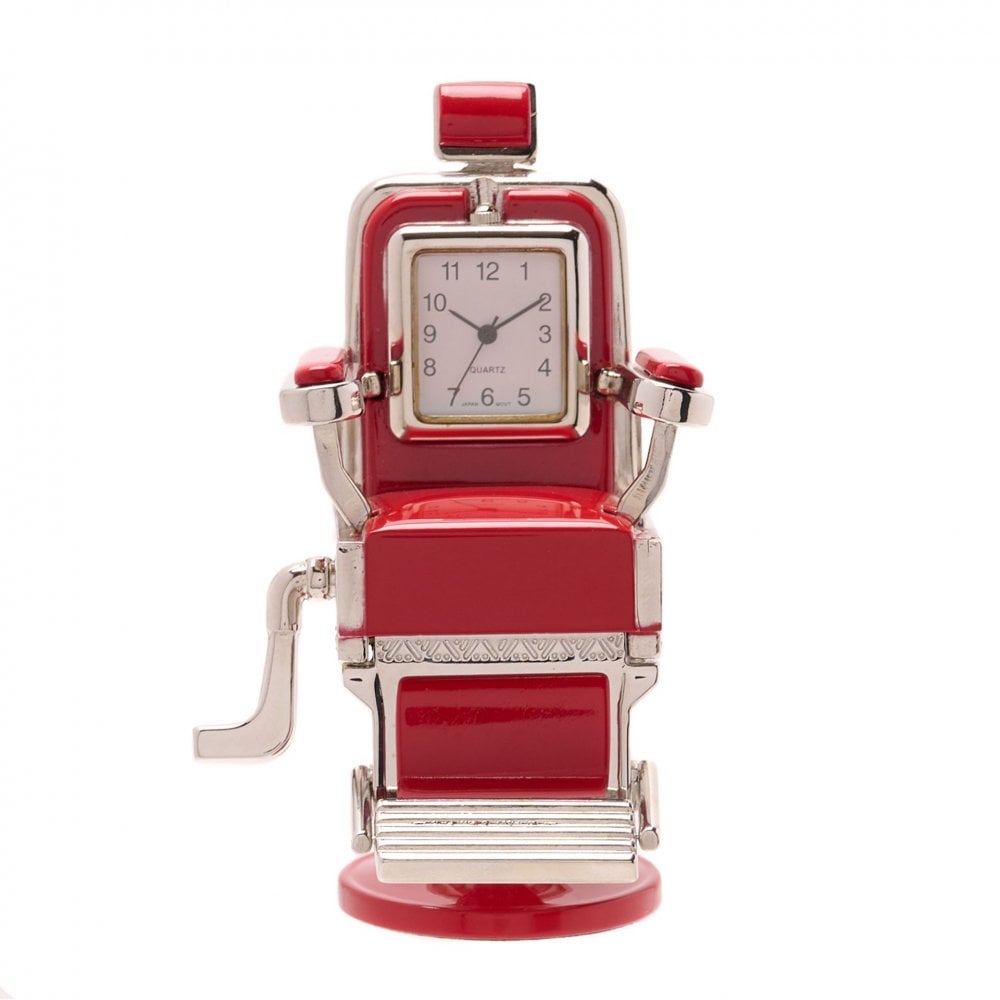 Novelty Miniature Quartz Battery Mantel Clock Barbers Chair 9724