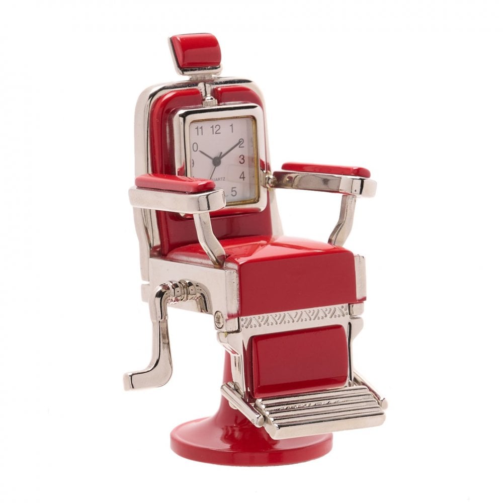 Novelty Miniature Quartz Battery Mantel Clock Barbers Chair 9724