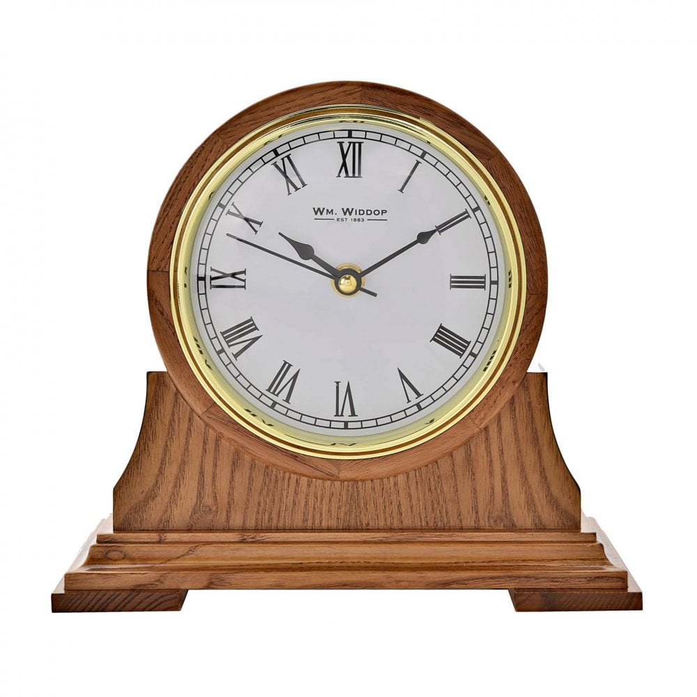 Wooden Oak Finish Quartz Mantel Clock W2714