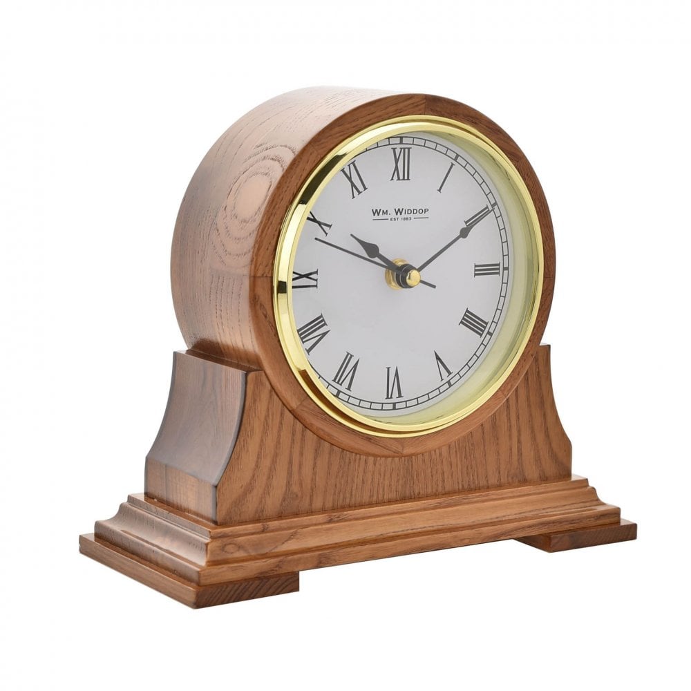Wooden Oak Finish Quartz Mantel Clock W2714