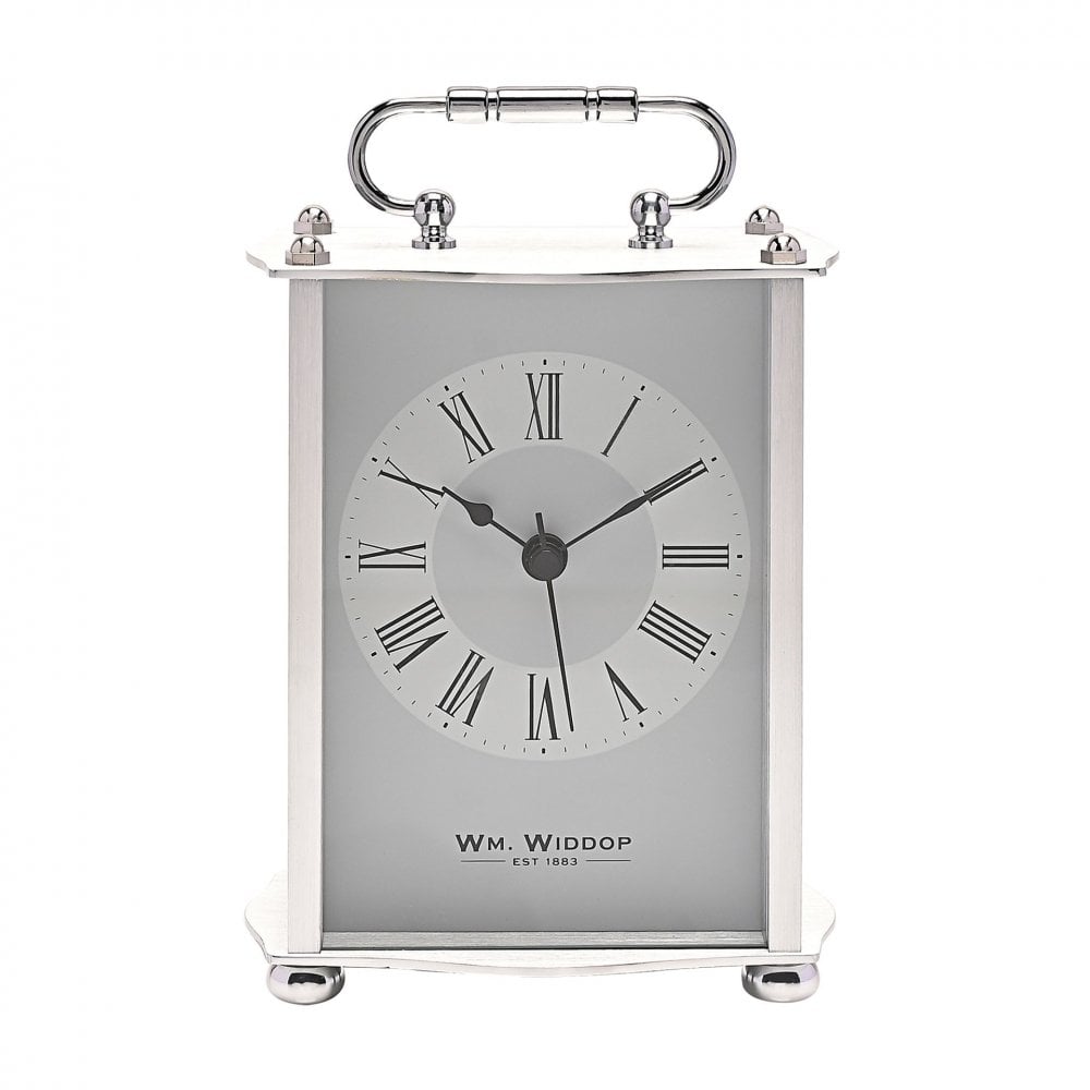 Aluminium Traditional Quartz Carriage Mantel Clock W2936S