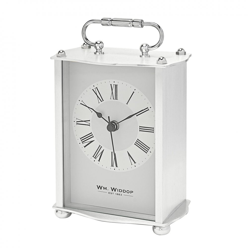 Aluminium Traditional Quartz Carriage Mantel Clock W2936S