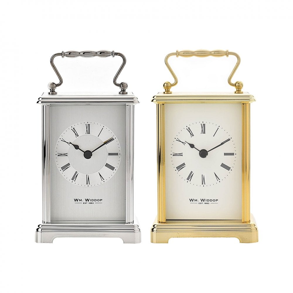 Aluminium Traditional Quartz Carriage Mantel Clock W2936S