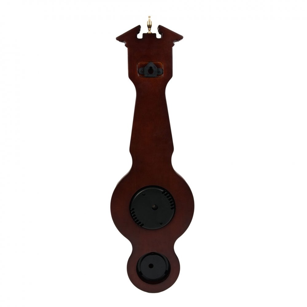 Wooden Mahogany Finish Banjo Barometer & Temperature W7932