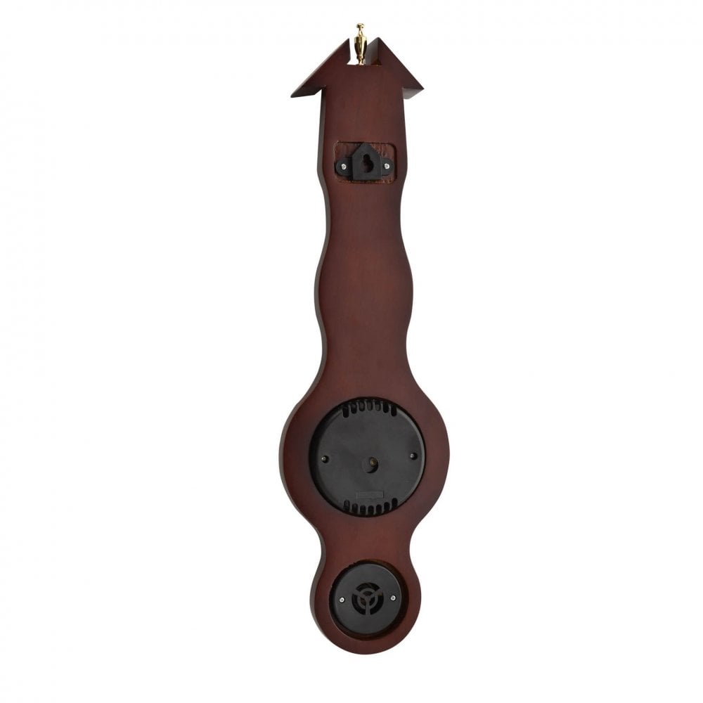 Dark Wooden Mahogany Finish Banjo Barometer W8018