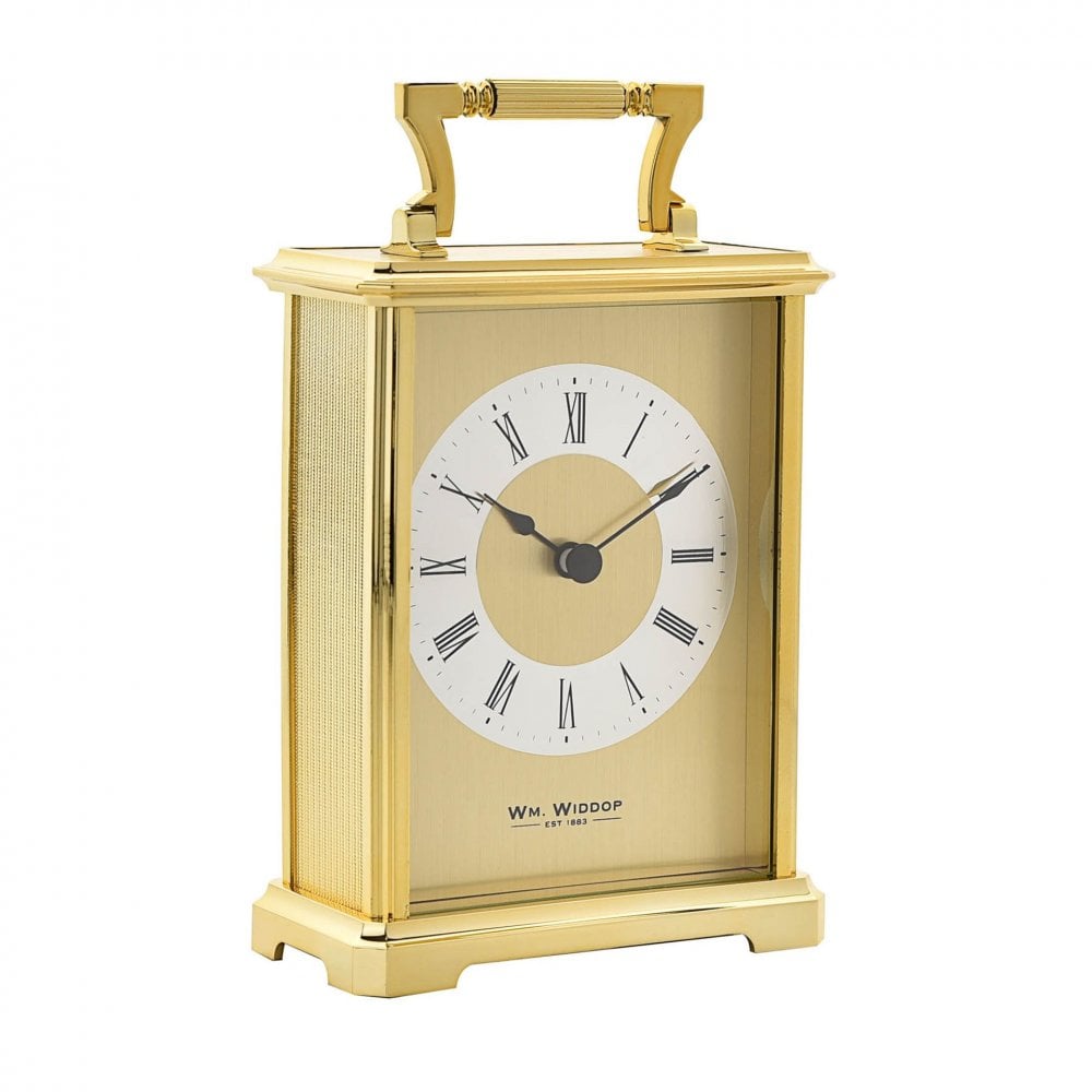Gold Tone Quartz Battery Carriage Mantel Clock W2406