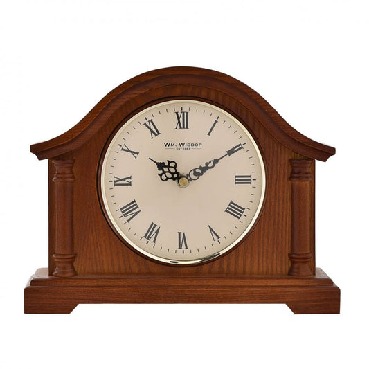 Dark Wooden Walnut Finish Quartz Battery Mantle Clock W2651W