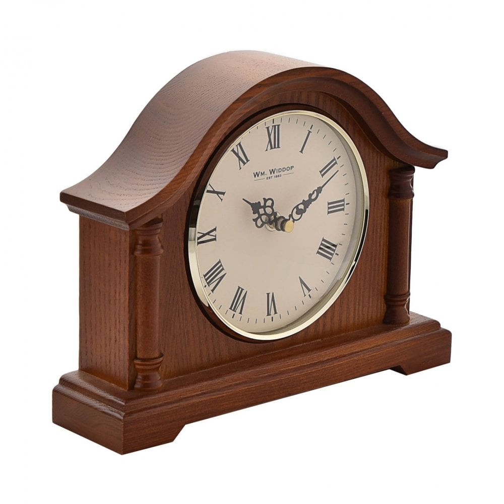 Dark Wooden Walnut Finish Quartz Battery Mantle Clock W2651W