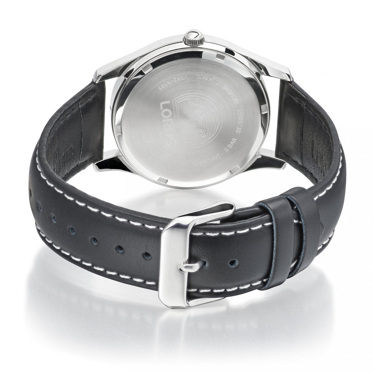 RXN79DX9 Lorus Gents Steel Watch on Leather Strap