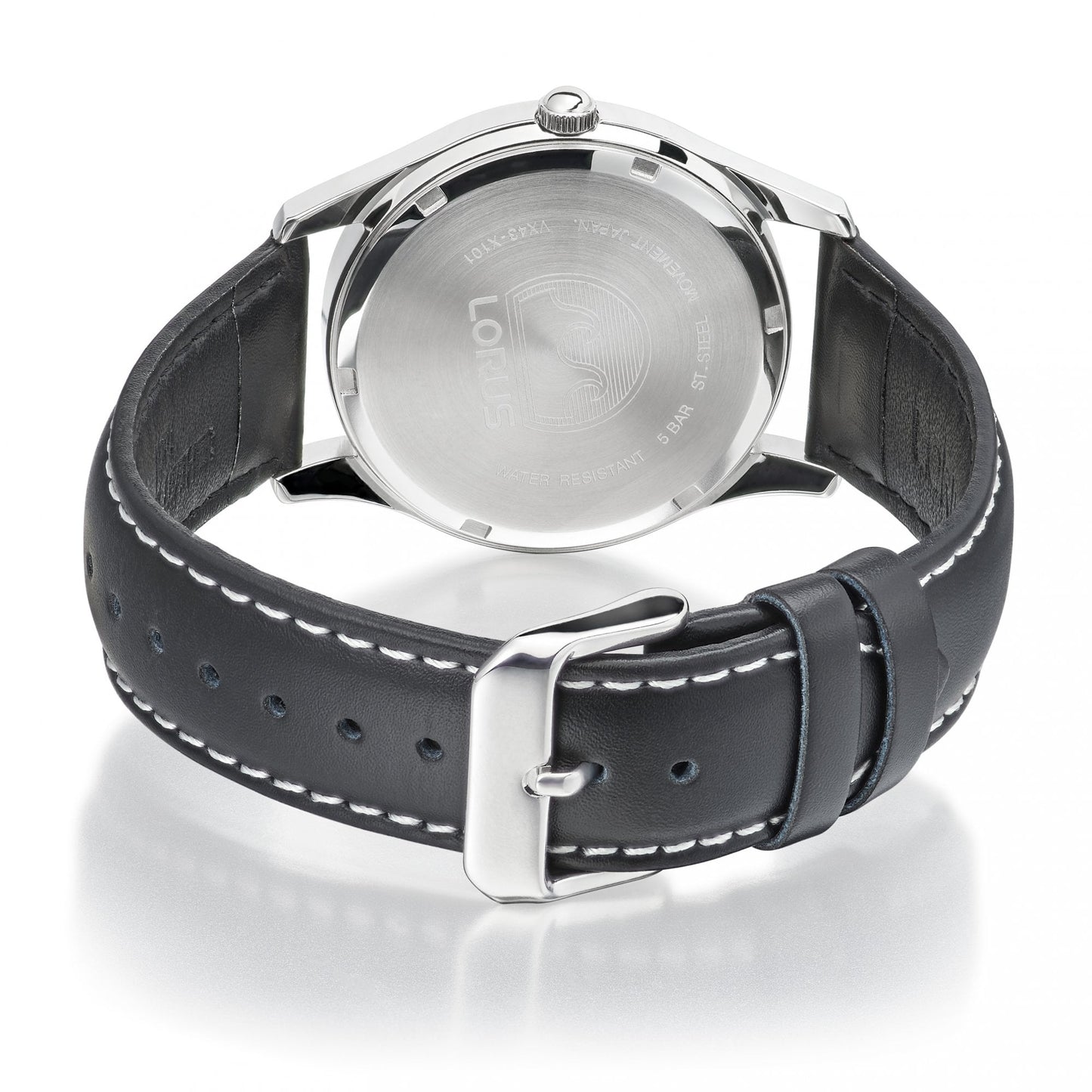 RXN79DX9 Lorus Gents Steel Watch on Leather Strap