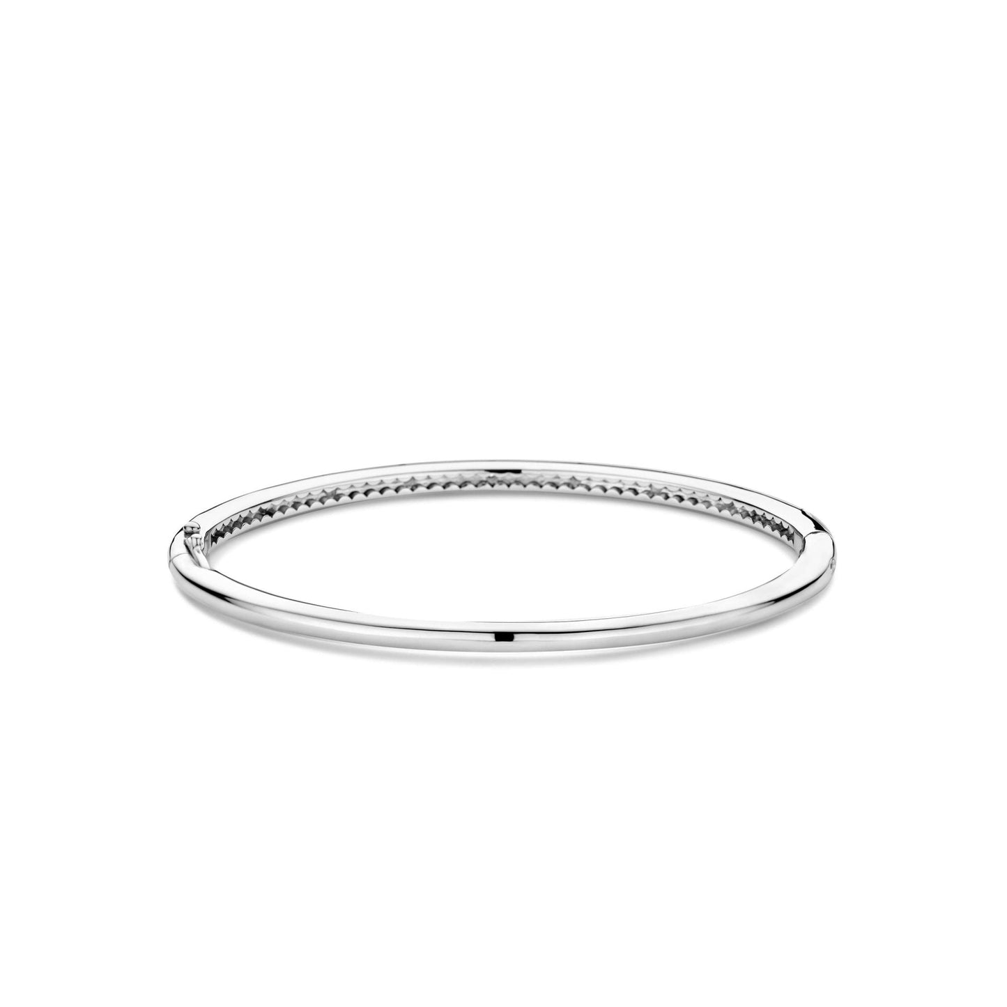 Ladies Sterling Silver Cubic Zirconia Hinged Bangle 23031ZI