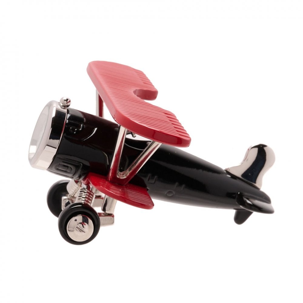 Novelty Miniature Quartz Battery Mantel Clock Bi Plane 9725