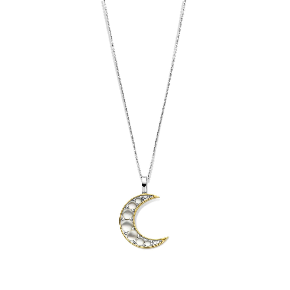 Ladies Sterling Silver Mother Of Pearl Moon Pendant 6824MW