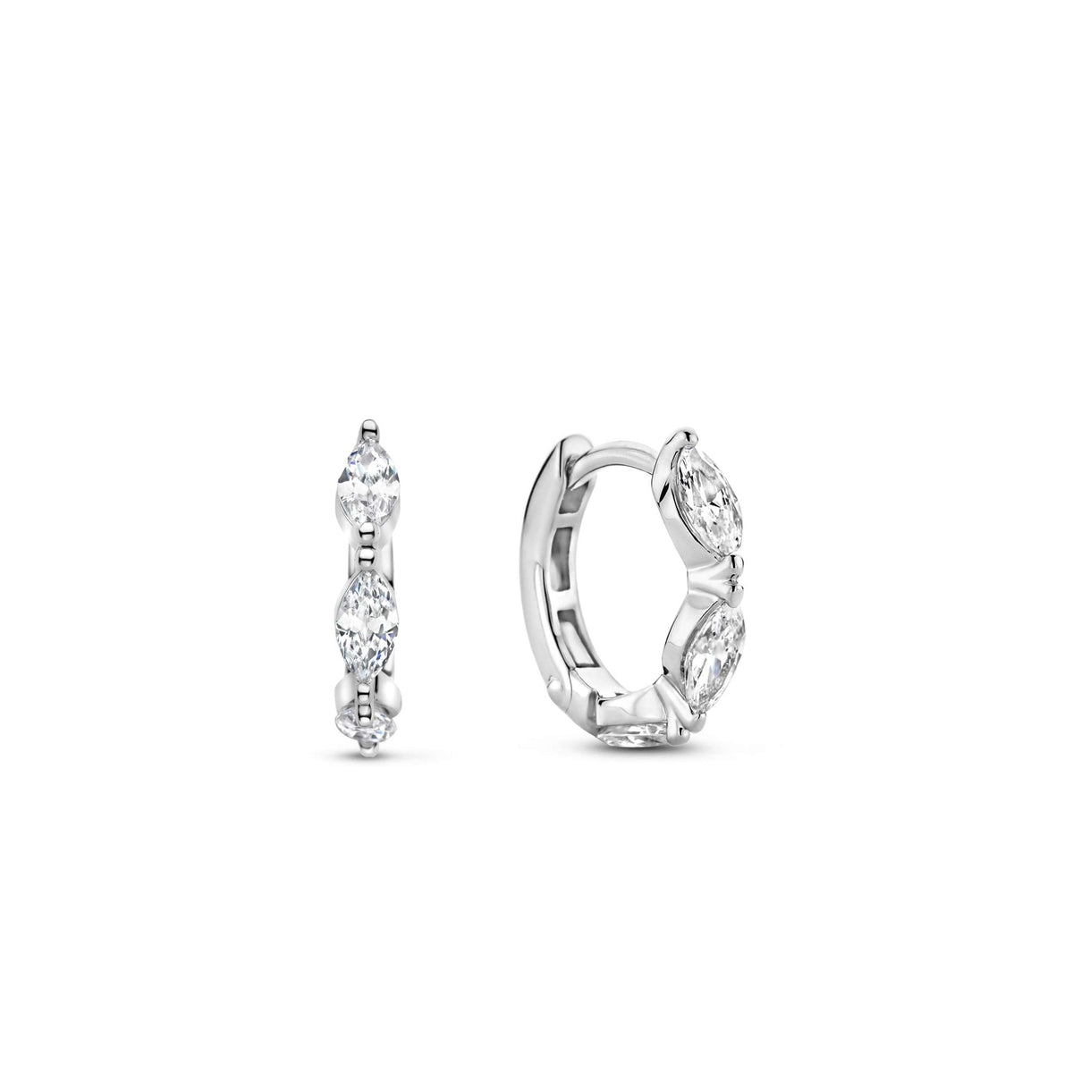 Ladies Sterling Silver Cubic Zirconia Hoop Earrings 7927ZI