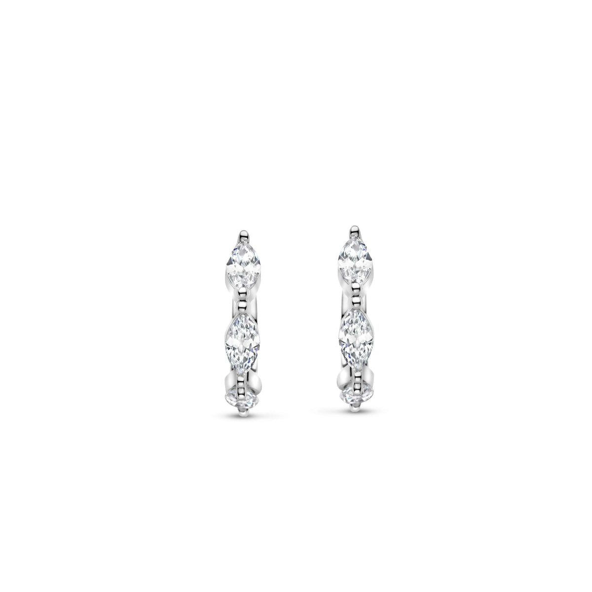 Ladies Sterling Silver Cubic Zirconia Hoop Earrings 7927ZI