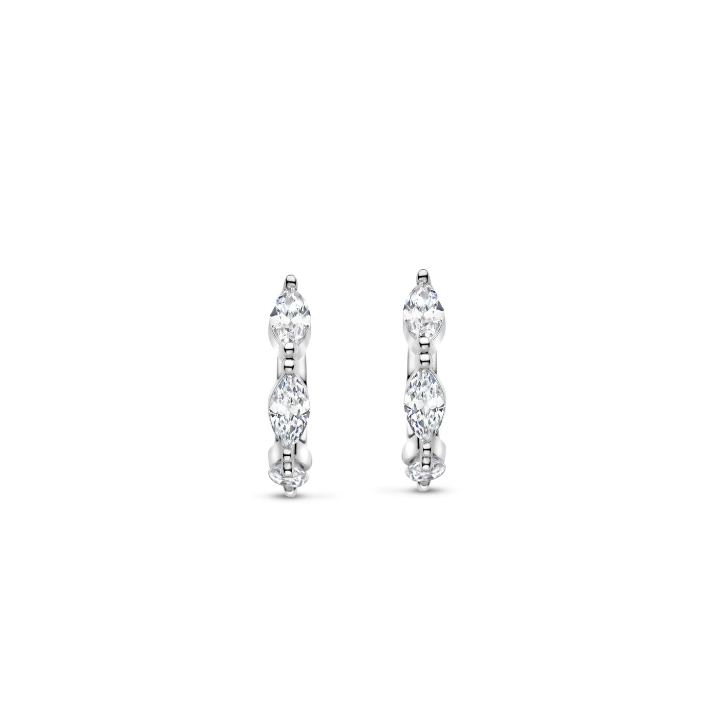 Ladies Sterling Silver Cubic Zirconia Hoop Earrings 7927ZI