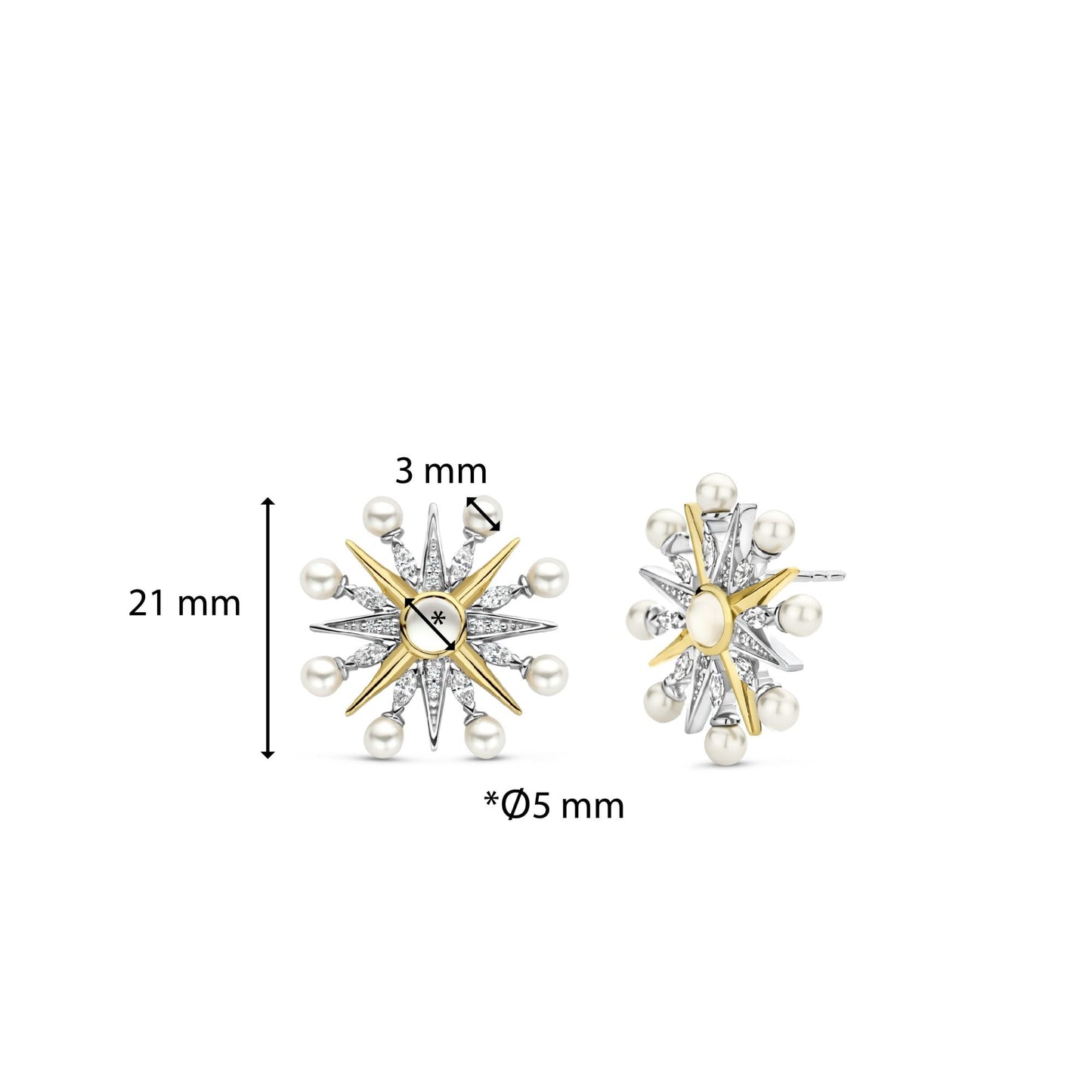 Ladies Sterling Silver Star Stud Earrings 7930YP