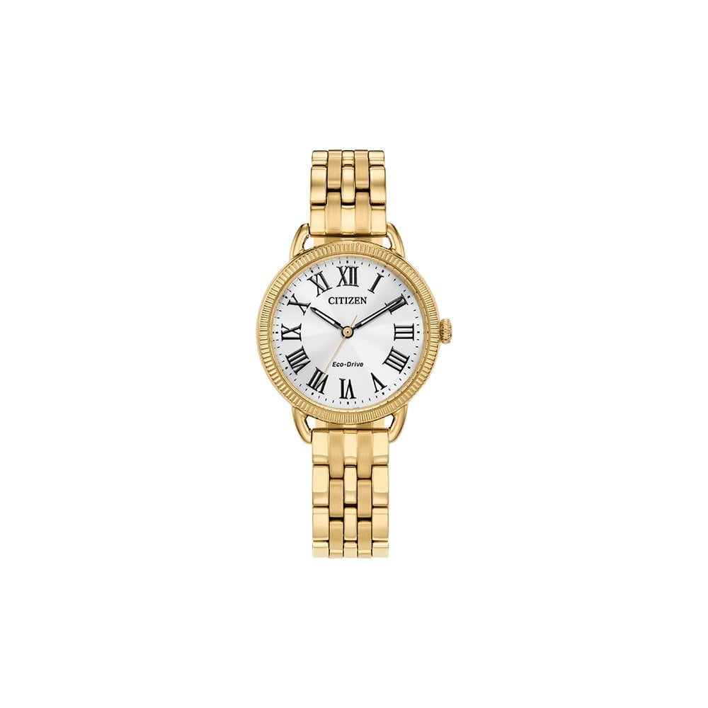 Ladies Citizen Eco-Drive Gold Tone Watch on Bracelet EM1052-51A