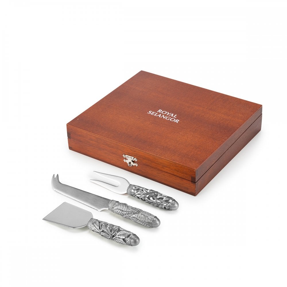 Royal Selangor Pewter Woodland Cheese Knife Trio 0148004