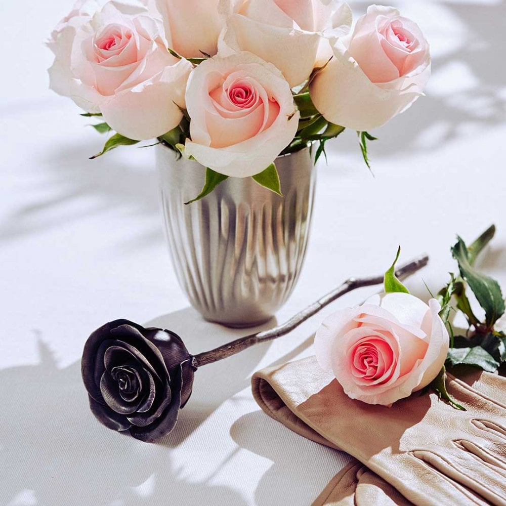 Rosa Blossom Pewter Flower Height 23.5cm 017002