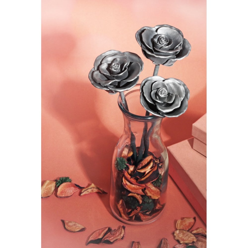 Rosa Blossom Pewter Flower Height 23.5cm 017002