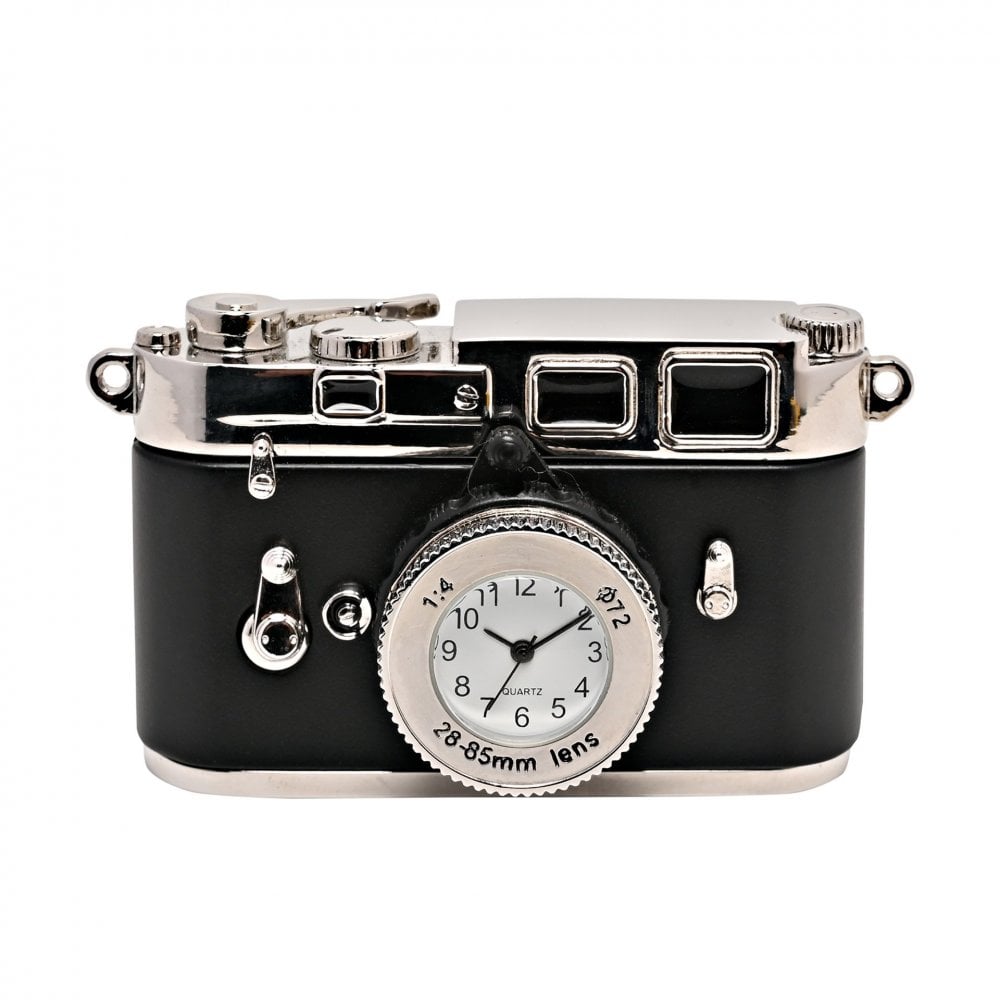 Novelty Miniature Quartz Battery Black Camera Clock 9883