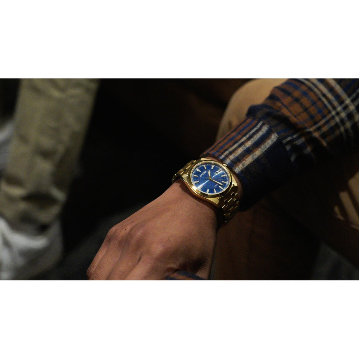 Gents Eco-Drive Gold Tone Watch BM7532-54L
