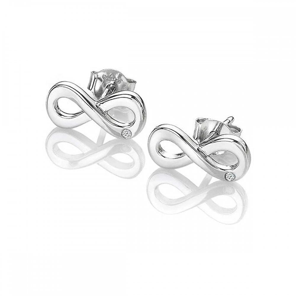 Sterling Silver Ladies Diamond Amulet Infinity Earrings DE710