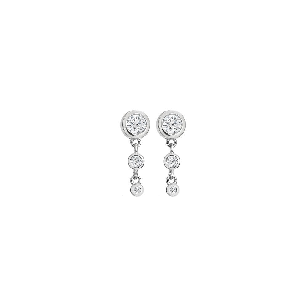 Sterling Silver Ladies Tender Waterfall Diamond Earrings DE748