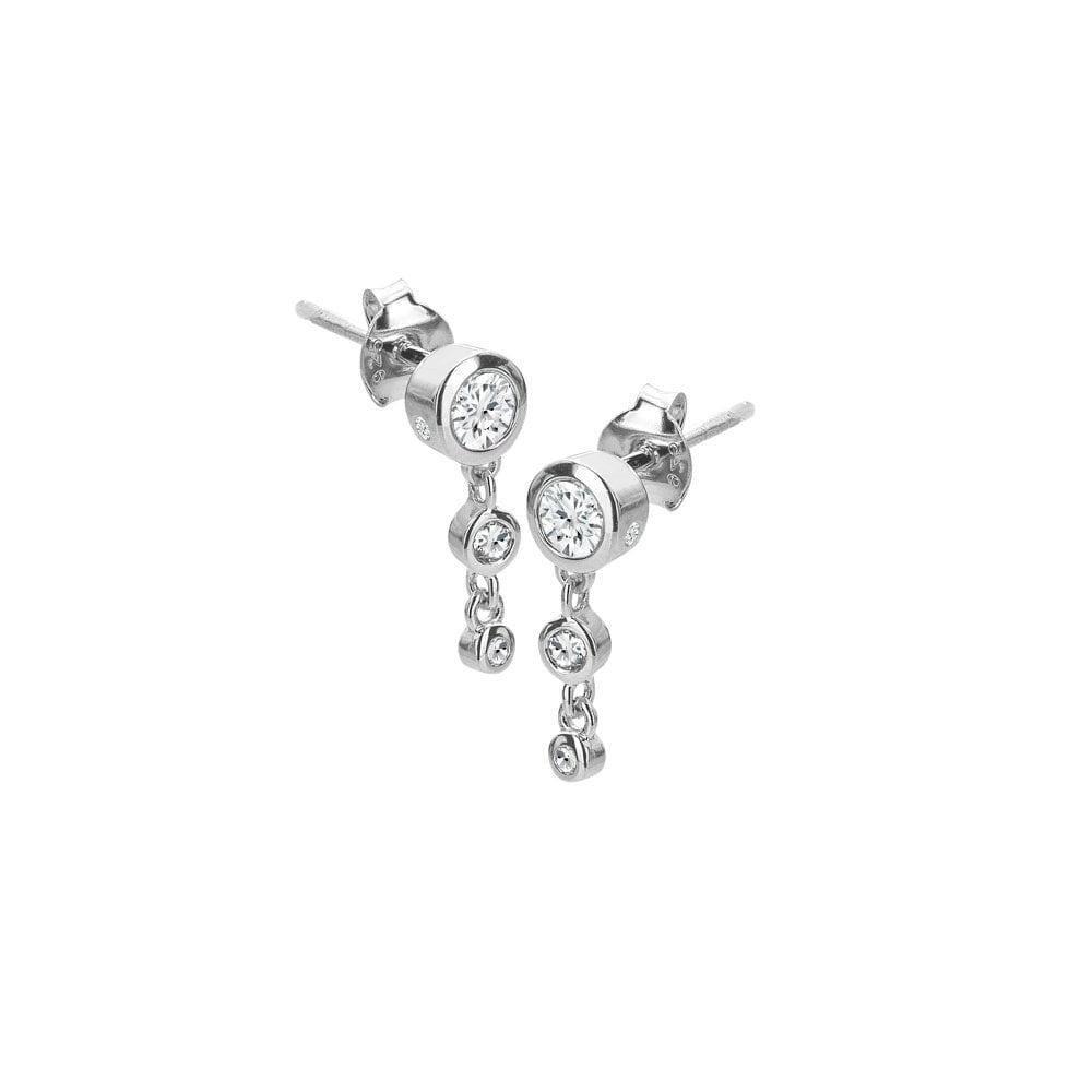 Sterling Silver Ladies Tender Waterfall Diamond Earrings DE748