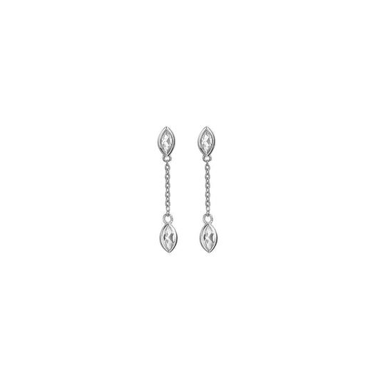Sterling Silver Tender Waterfall Marquise Drop Earrings DE751