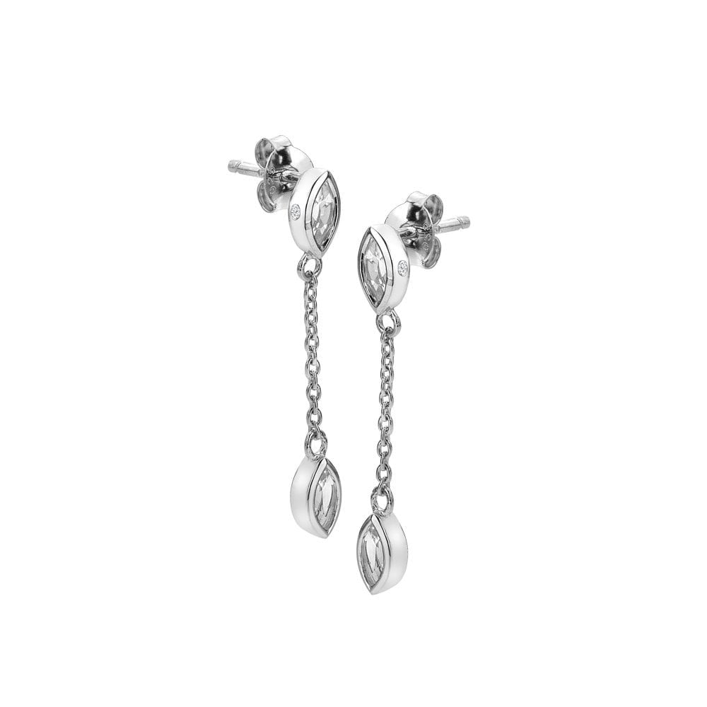 Sterling Silver Tender Waterfall Marquise Drop Earrings DE751