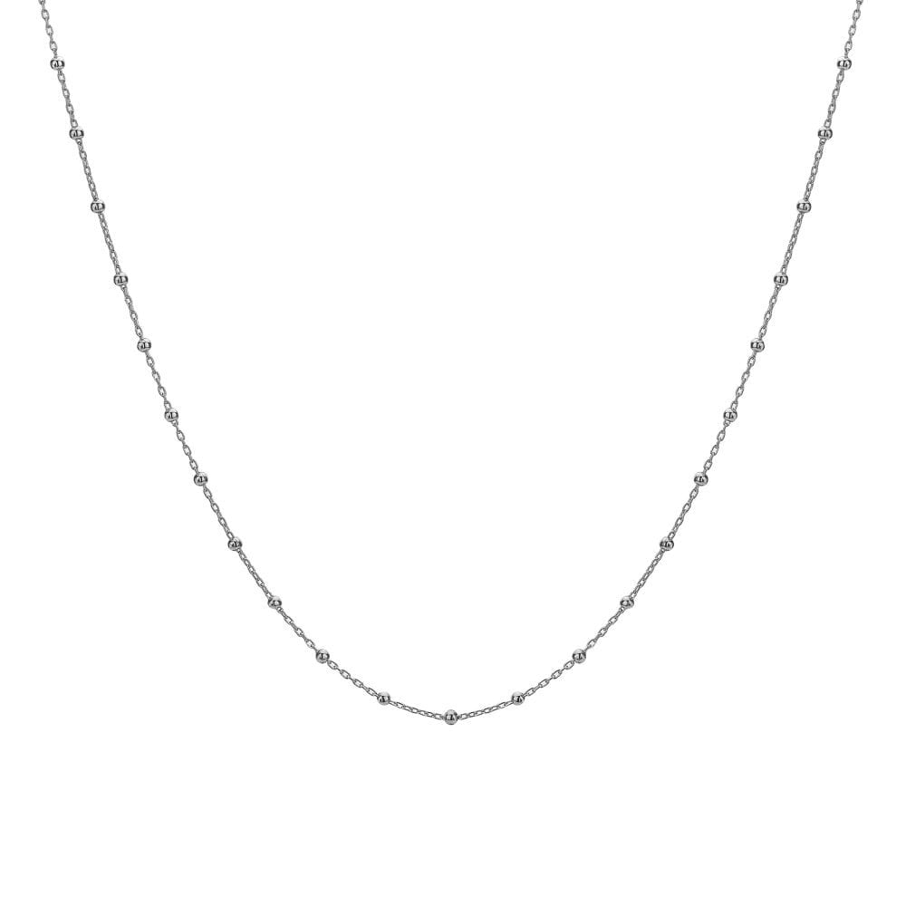 Sterling Silver Intermittent Bead Cable Chain Choker CH123