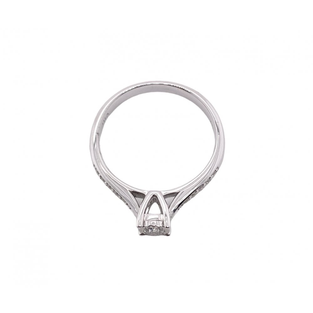 9ct White Gold Ladies Diamond Solitaire Engagement Ring