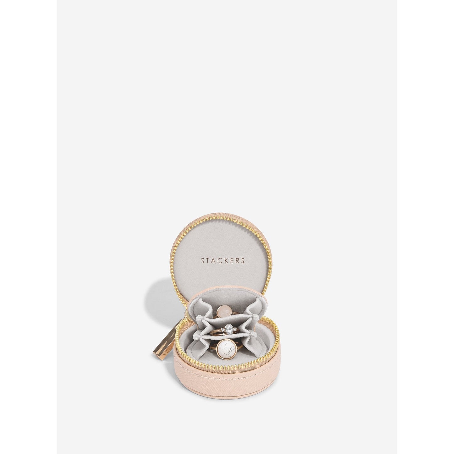 Ladies Faux Leather Travel Jewellery Blush Oyster Box76203
