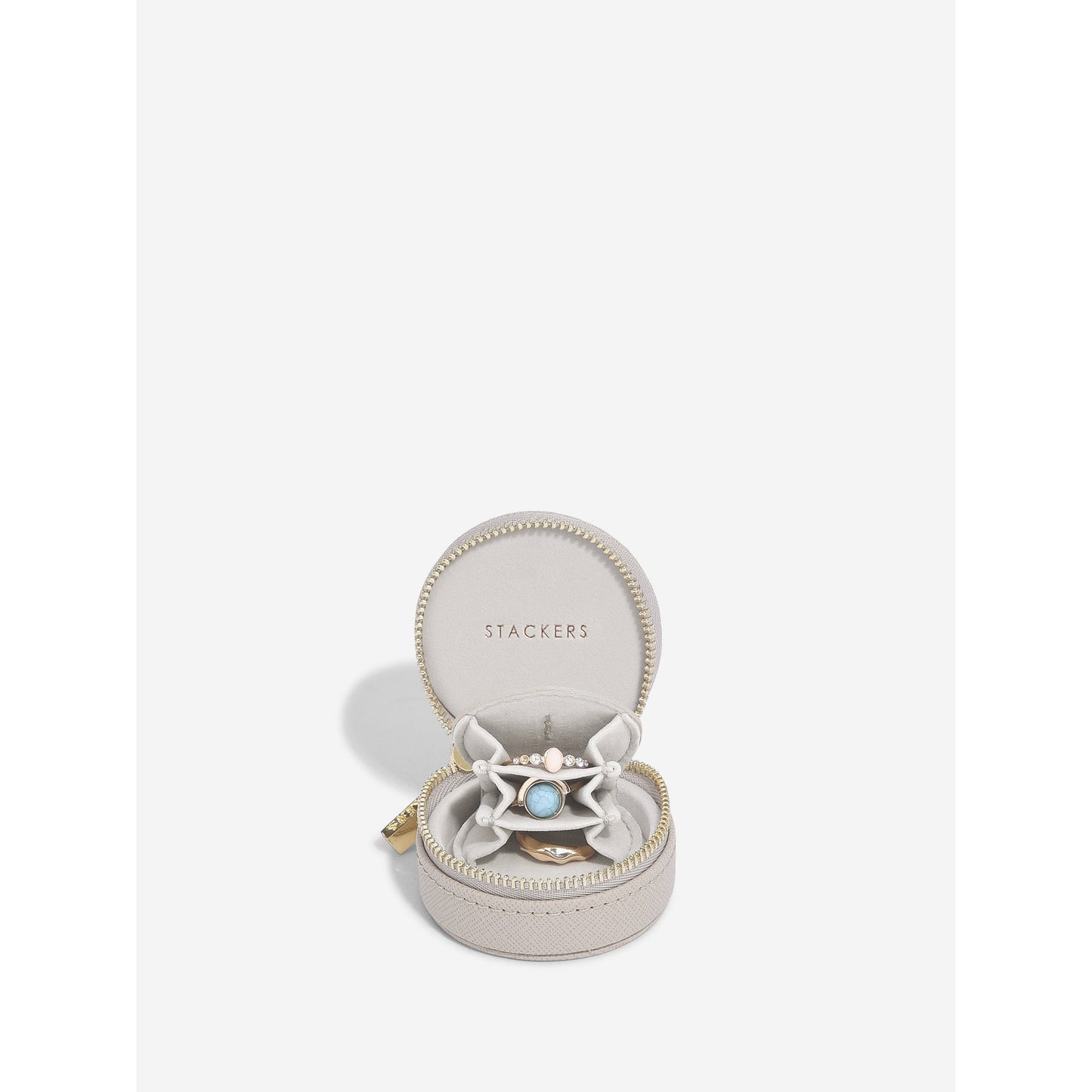 Ladies Faux Leather Travel Jewellery Taupe Oyster Box 76202