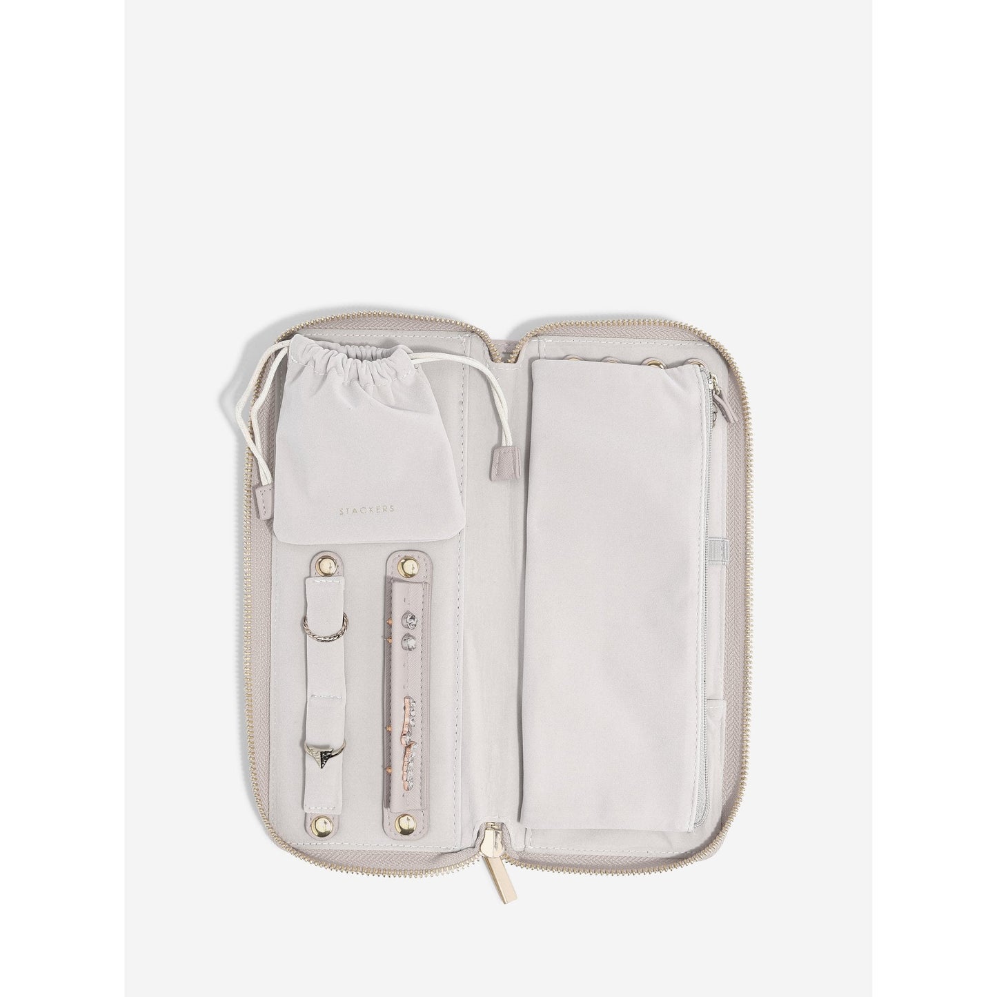 Ladies Taupe Faux Leather Jewellery Roll 75775