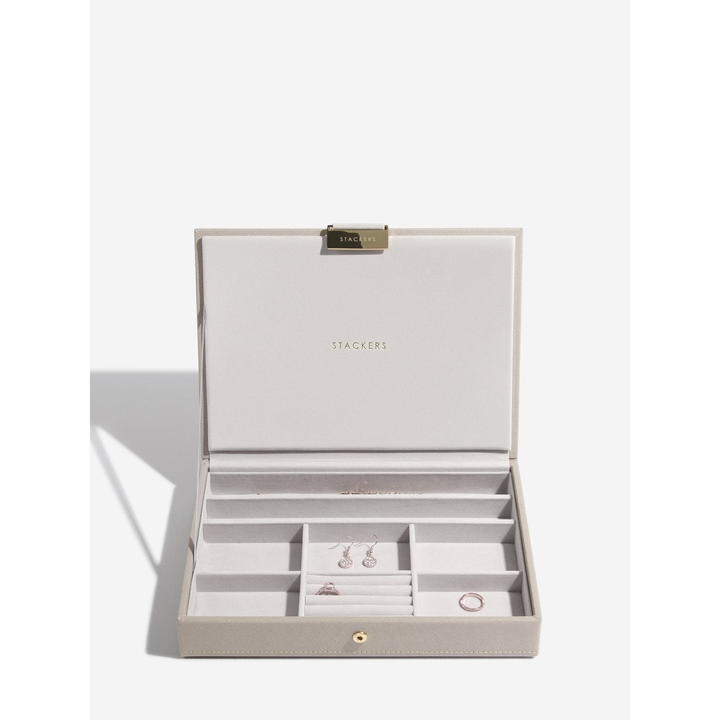 Ladies Faux Leather & Velvet Classic Jewellery Box Lid 73750