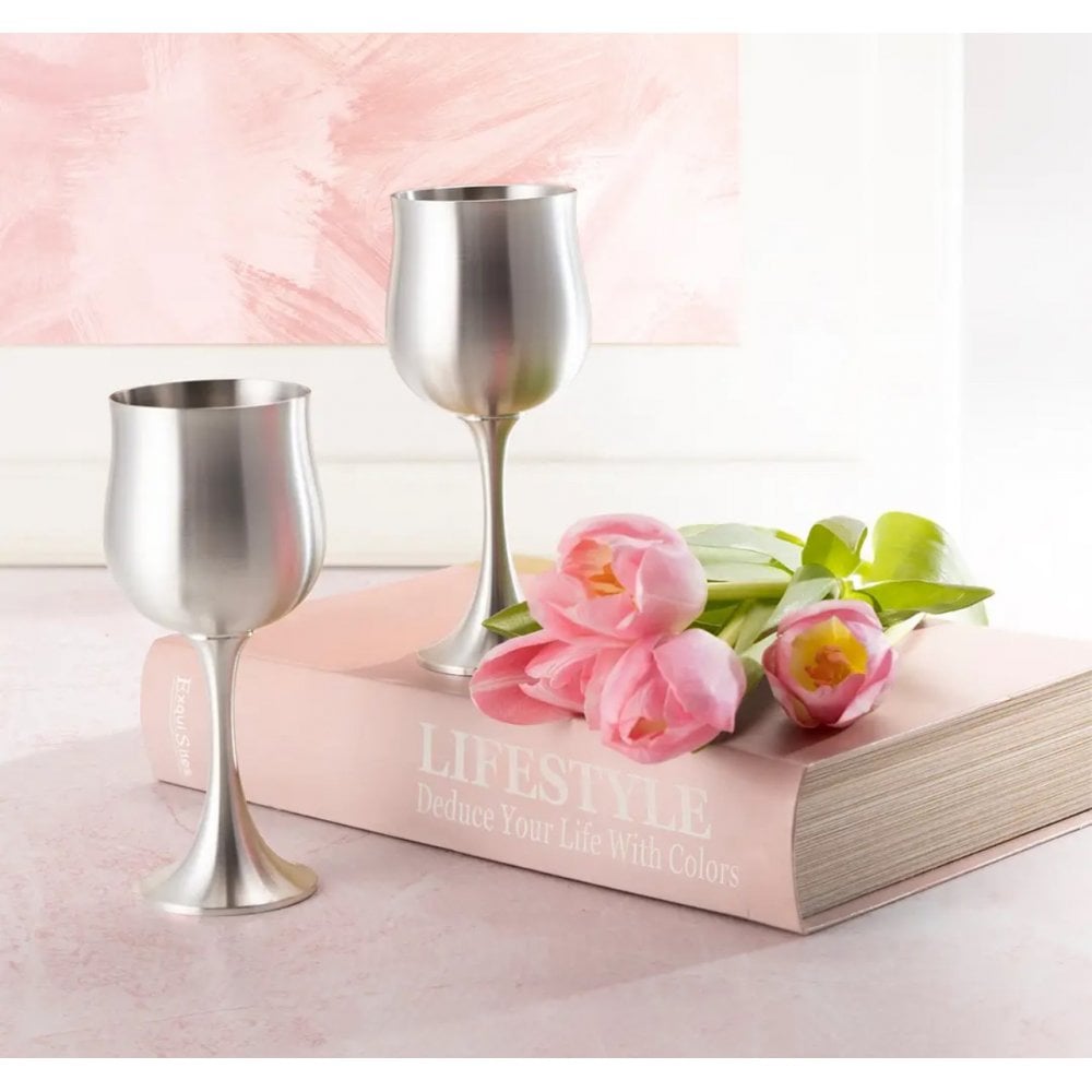 Wine Goblets In Wooden Gift Box 012555G