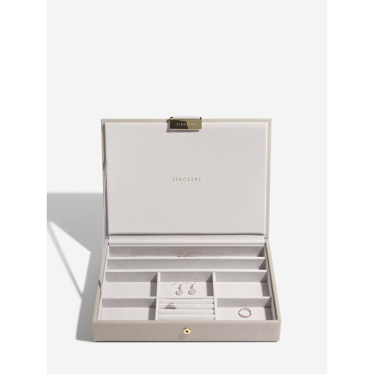Ladies Taupe Faux Leather Set of 3 Classic Jewellery Box 73774