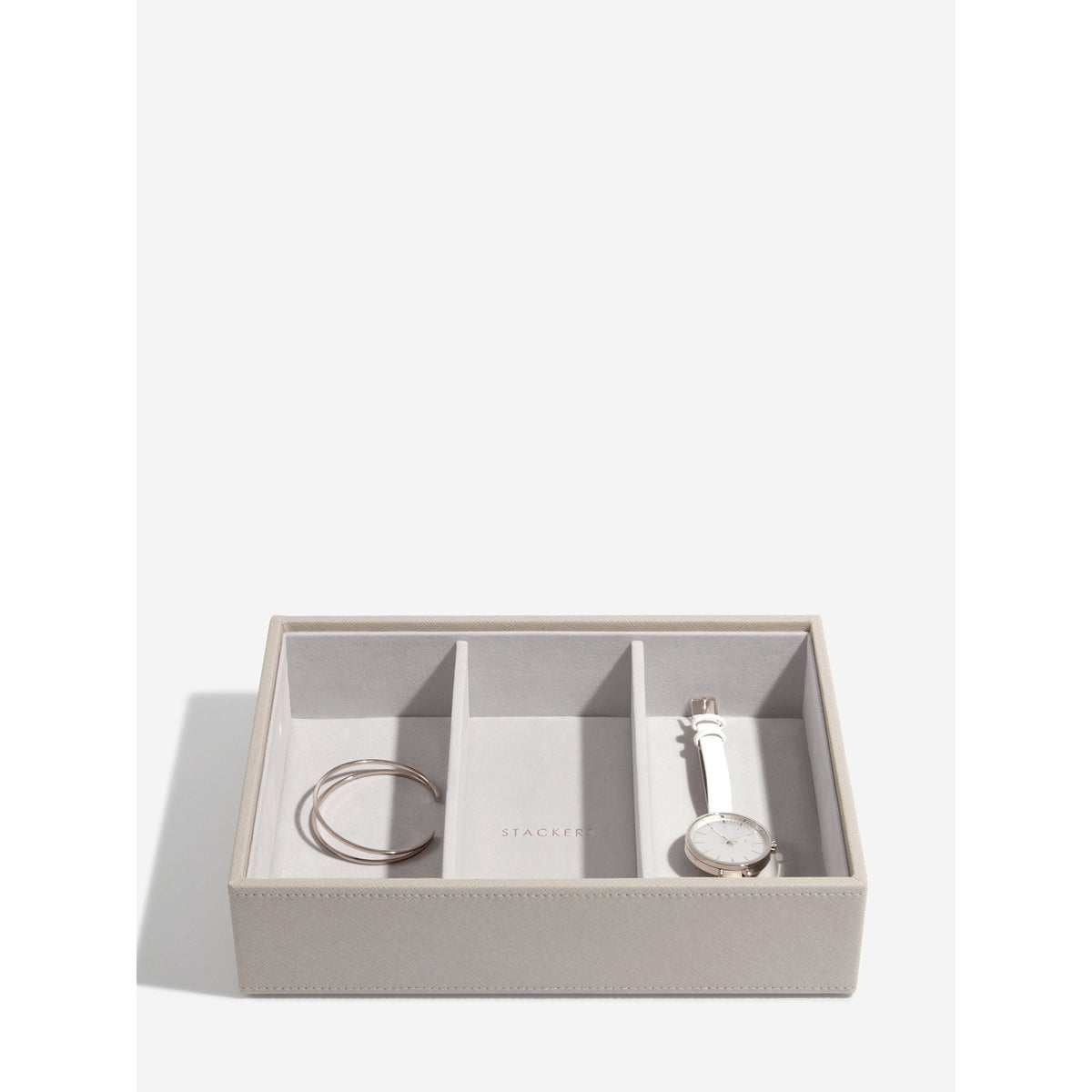 Ladies Taupe Faux Leather Set of 3 Classic Jewellery Box 73774