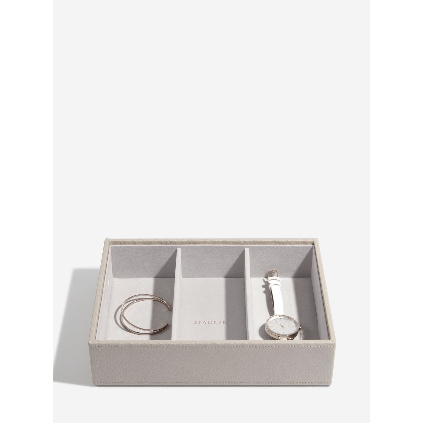 Ladies Taupe Faux Leather Set of 3 Classic Jewellery Box 73774