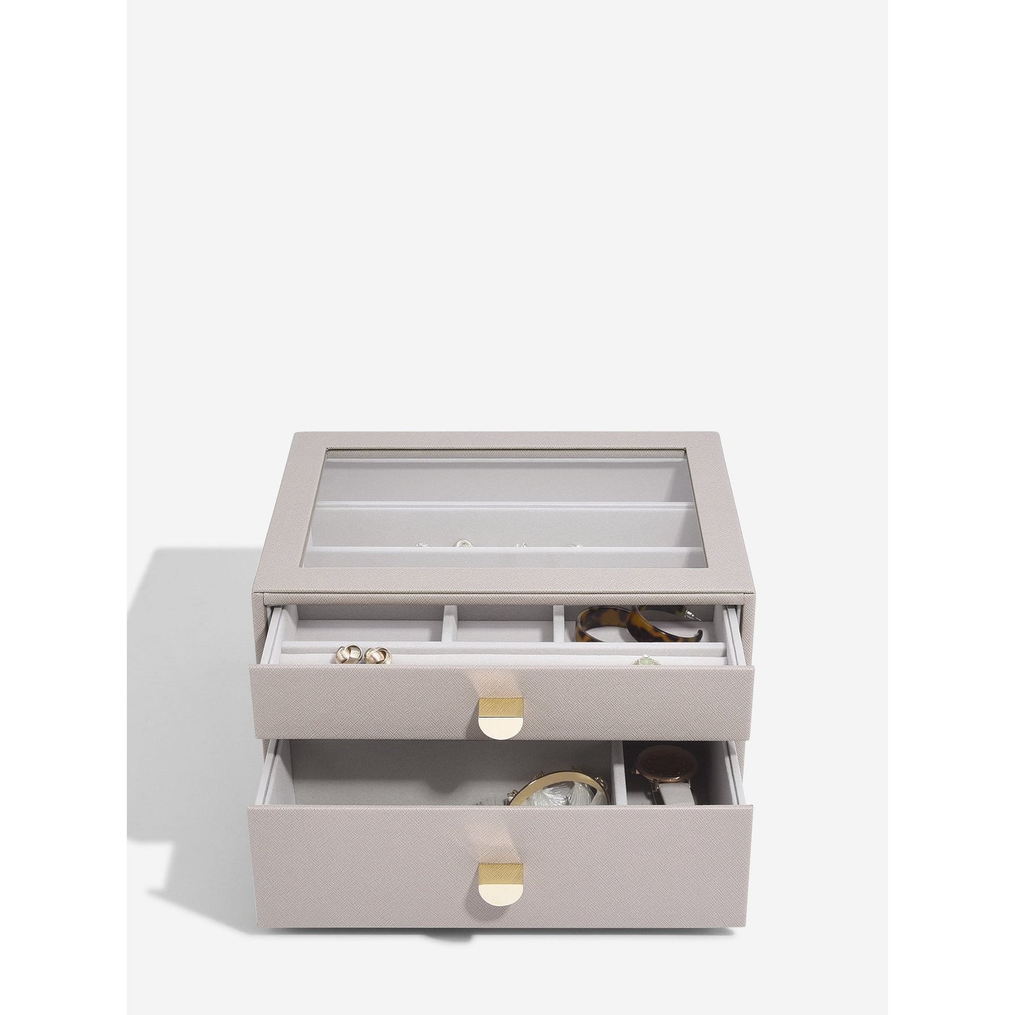 Ladies Taupe Faux Leather Classic Display Jewellery Box 76057