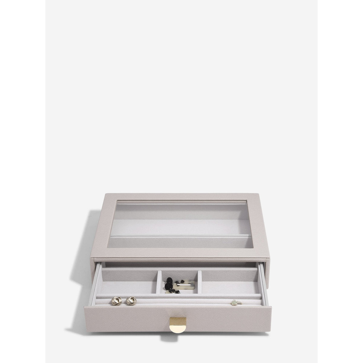 Ladies Taupe Faux Leather Classic Display Jewellery Box 76057