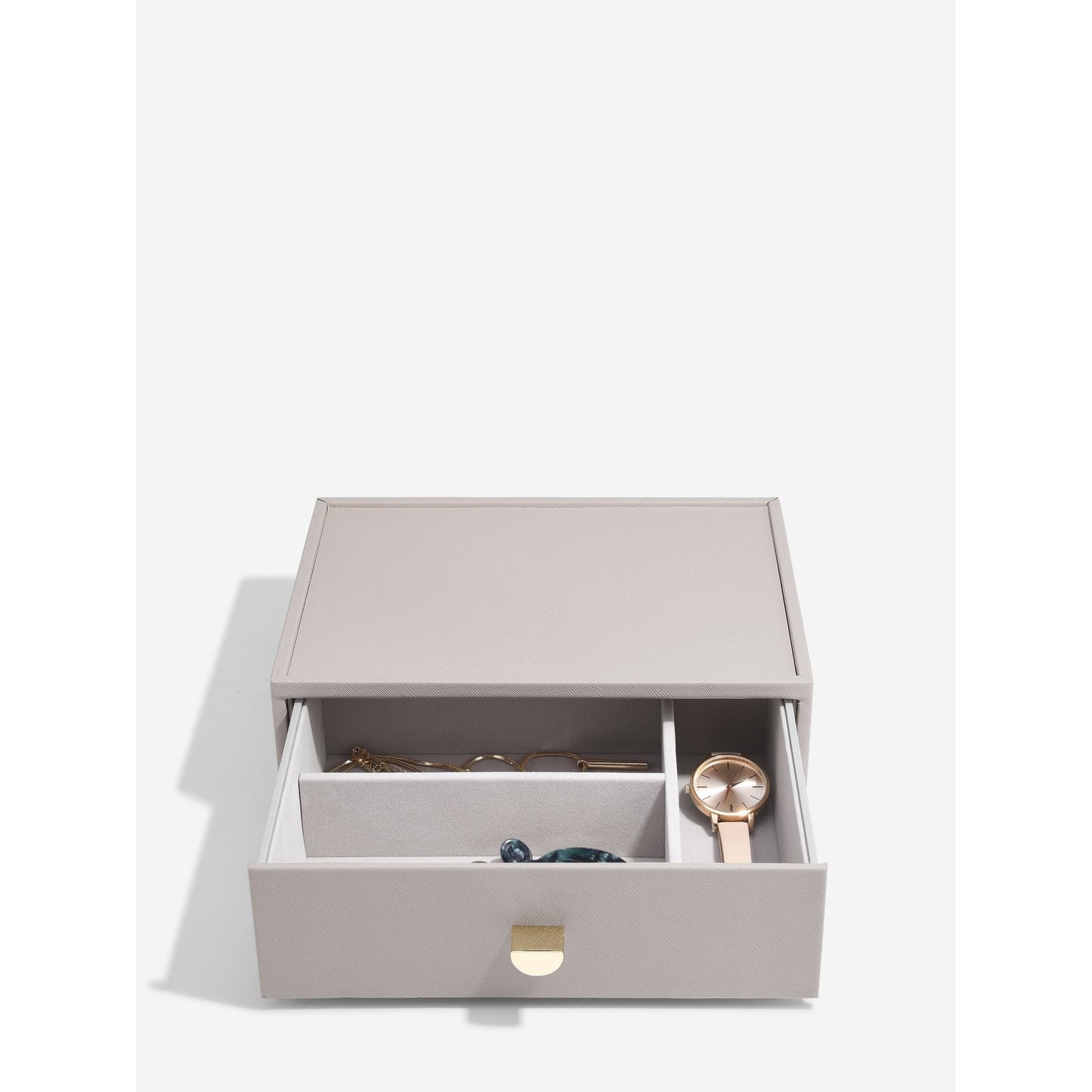 Ladies Taupe Faux Leather Classic Display Jewellery Box 76057