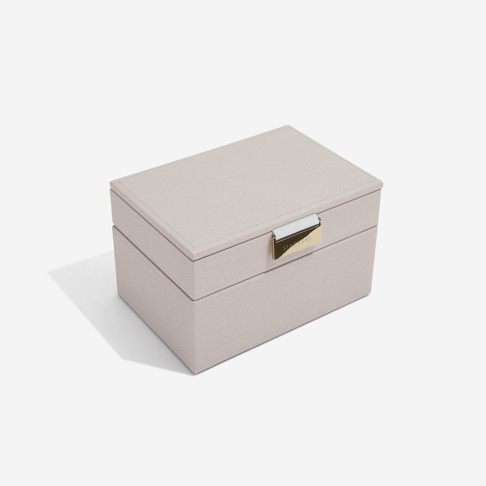 Ladies Taupe Faux Leather Mini Jewellery Box 73895