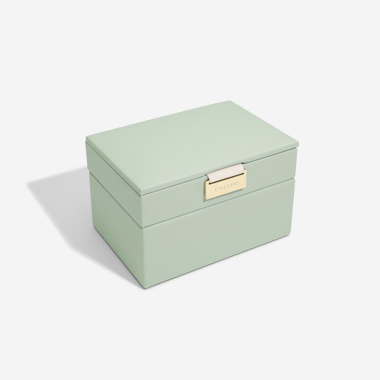 Ladies Sage Green Faux Leather Mini Jewellery Box 74520