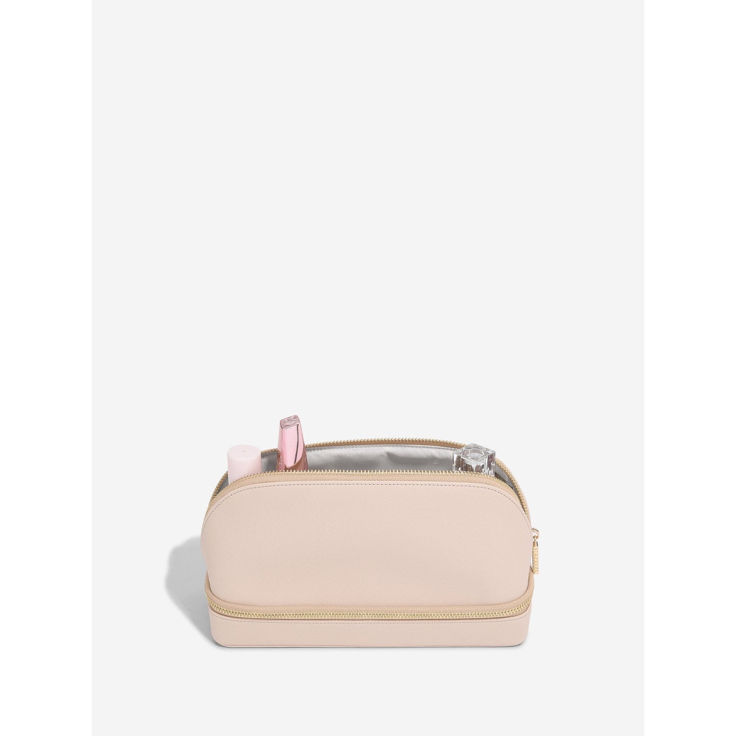 Ladies Blush Faux Leather Cosmetic & Jewellery Bag 76195