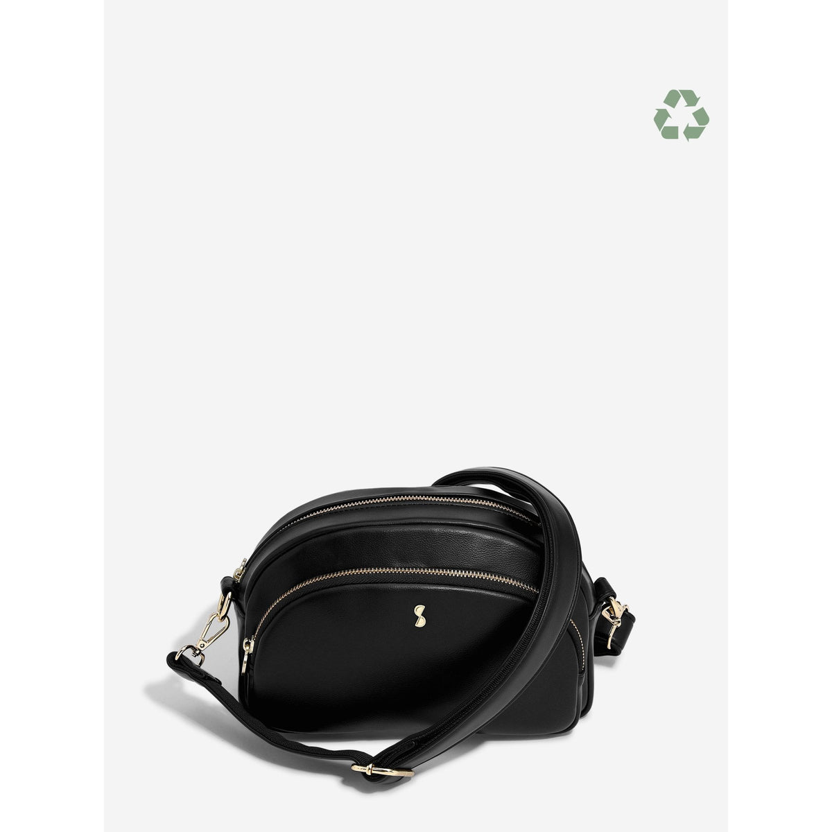 Ladies Black Crossbody Bag with Shoulder Strap 76210