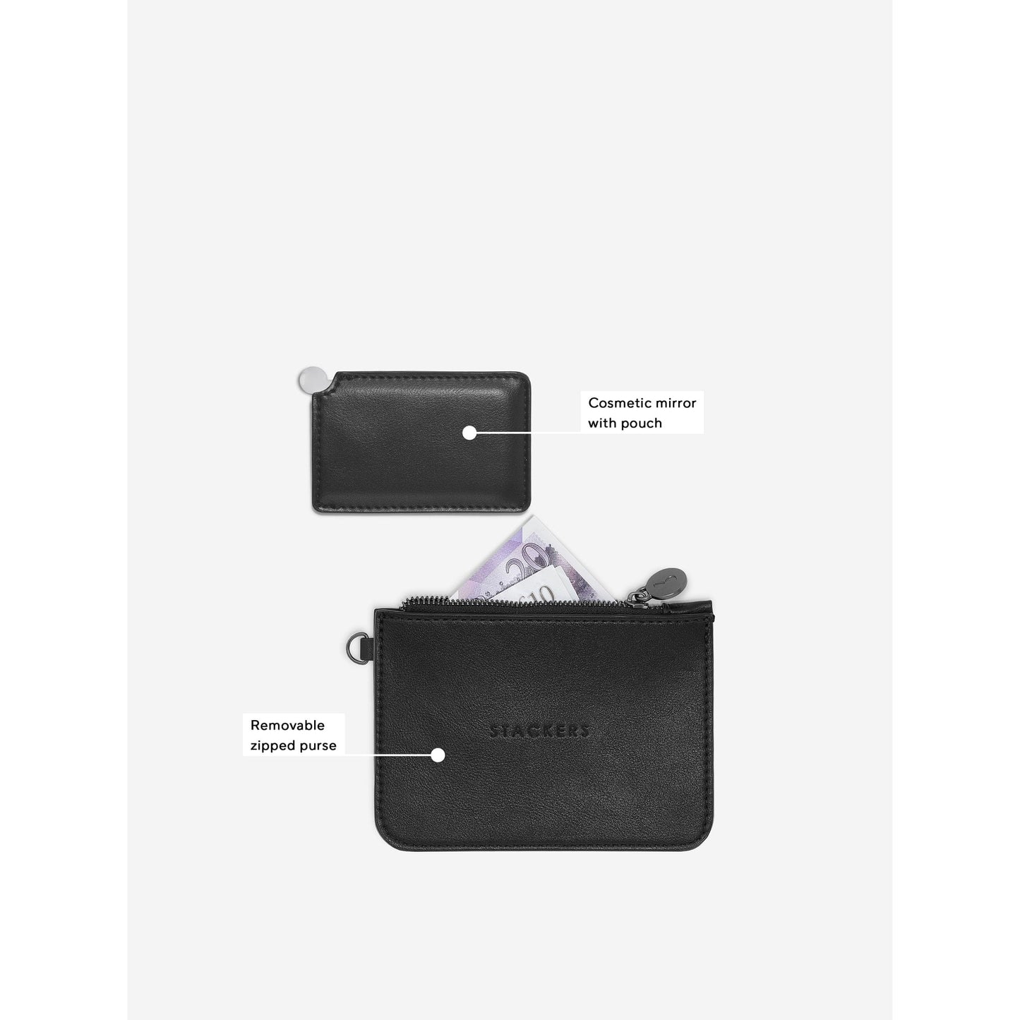 Ladies Black Crossbody Bag with Shoulder Strap 76210